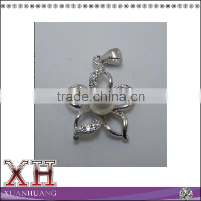 Made in china 925 sterling silver flower pearl pendant