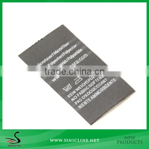 Sinicline Garment Labels Product Type Polyester Material Fabric Care Label