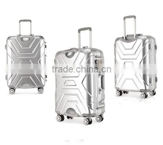 Hot fashion ABS+PC aluminum frame luggage with universal wheel