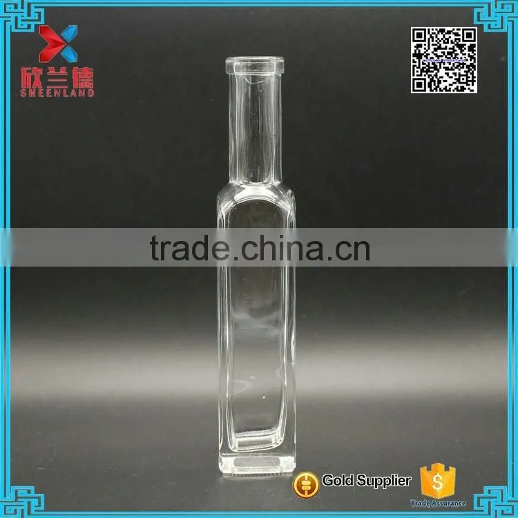 High quality slim wine bottle/150ml clear cork beverage bottle