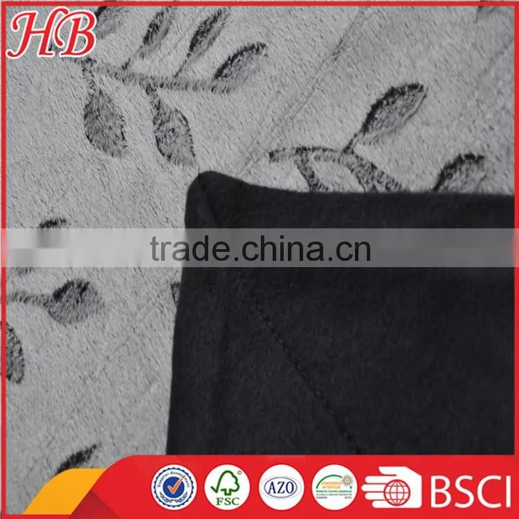 Leaf Printed Design Anti-pilling micro mink fleece blanket,2Ply Micro Mink Fleece Blanket