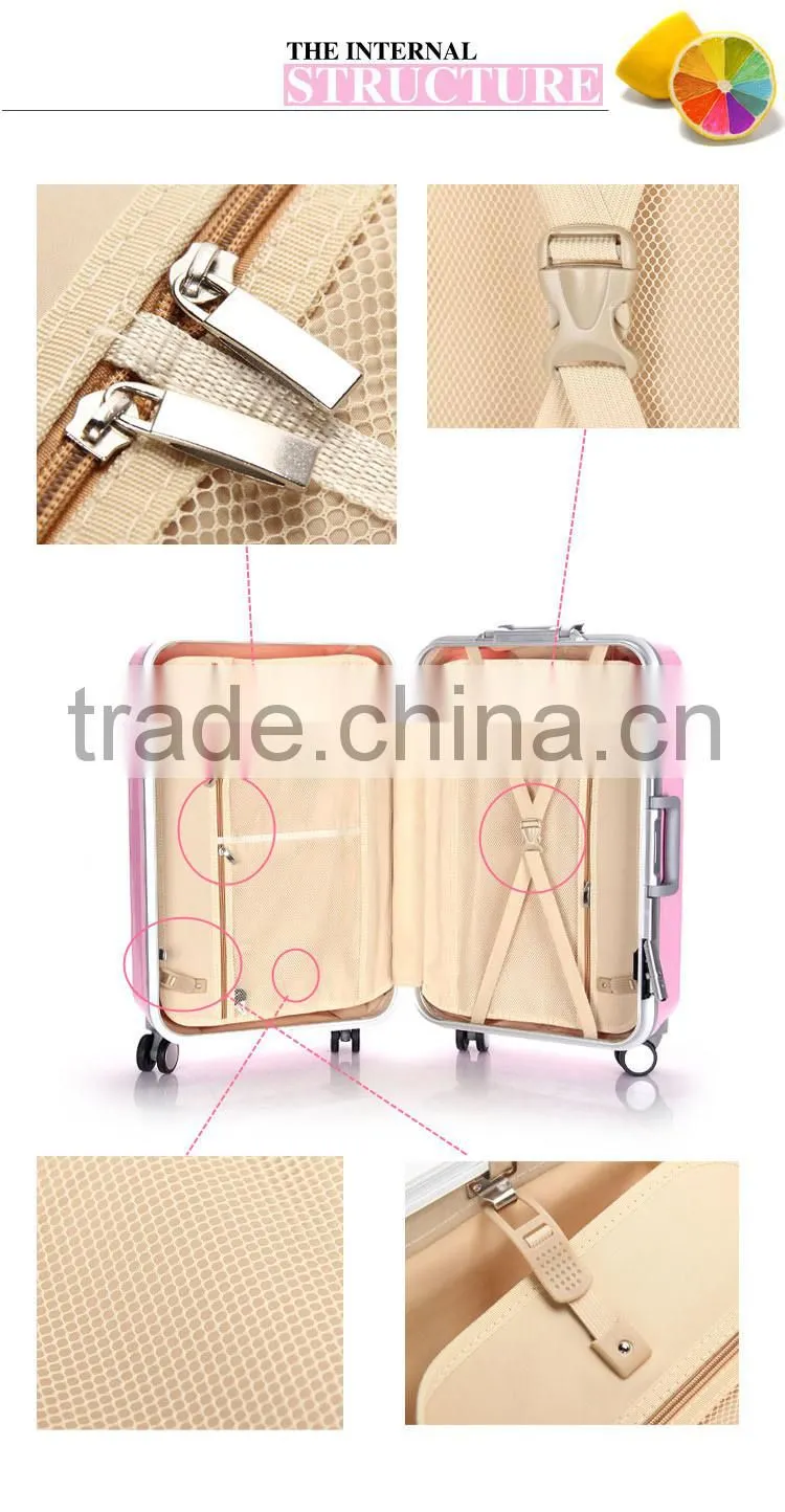 Colorful PC travel trolley hard shell luggage