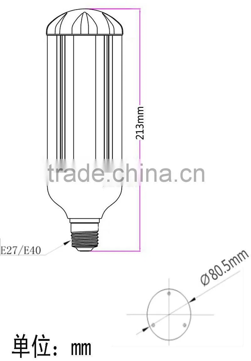 DC24V or DC12V or AC85-265V e27 e40 b22 smd led corn light bulb