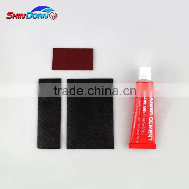 High quality vulcanizing tire patch kit with rubber glue adhesive, accessories bicycle
