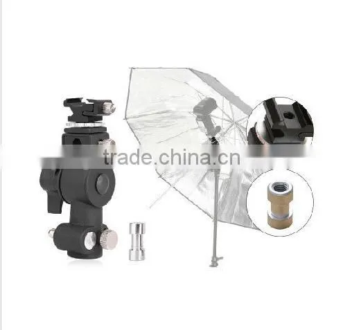 Metal Flash Hot Shoe Umbrella Holder Swivel Light Stand Bracket D Marked II