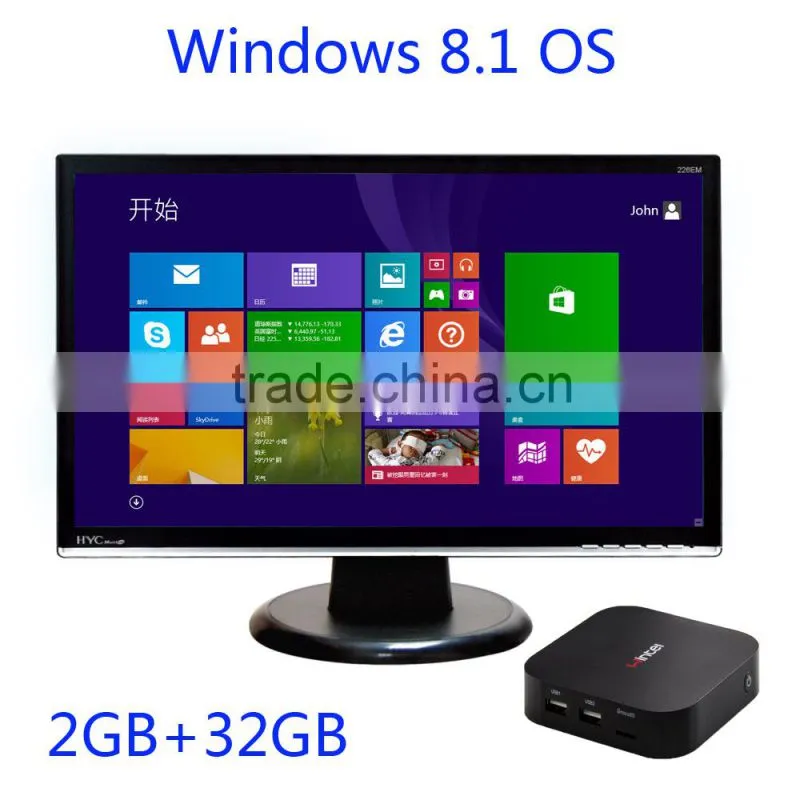 2015 New EW01 Windows 8.1 Android 4.4 CPU Intel Bay Trail-T CR Atom Z3735F iptv set top box