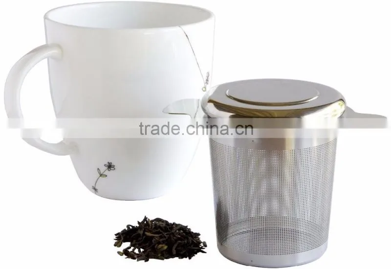 Single Cup Teavana Loose Leaf Green Tea Infuser 304 Stainless Steel Simple Modern Tea Infuser Tea Strainer with Lid