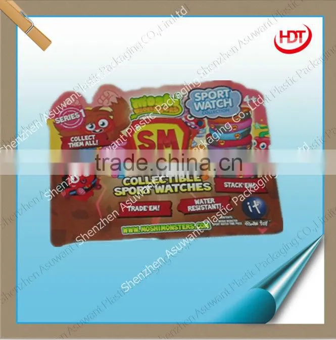 high quality plastic irregular bag for sport watch packaging