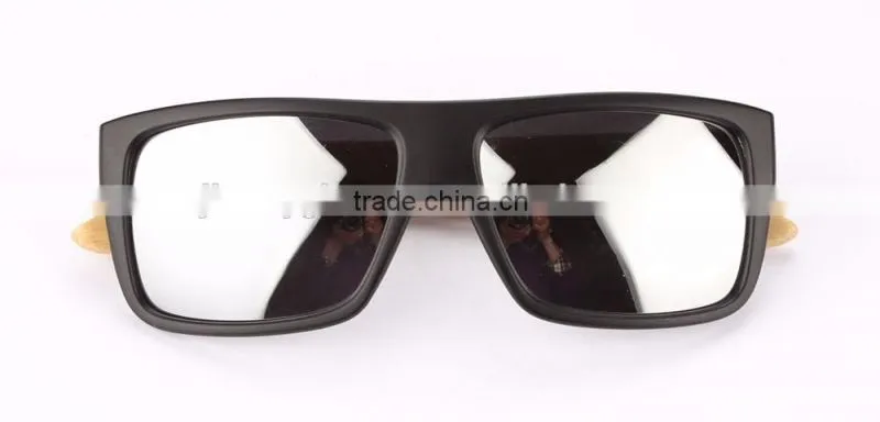 JMP622 2016 Popular Hot Sale Name Branded Cheap Mirrored Black Frame Plastic Bamboo Sunglasses