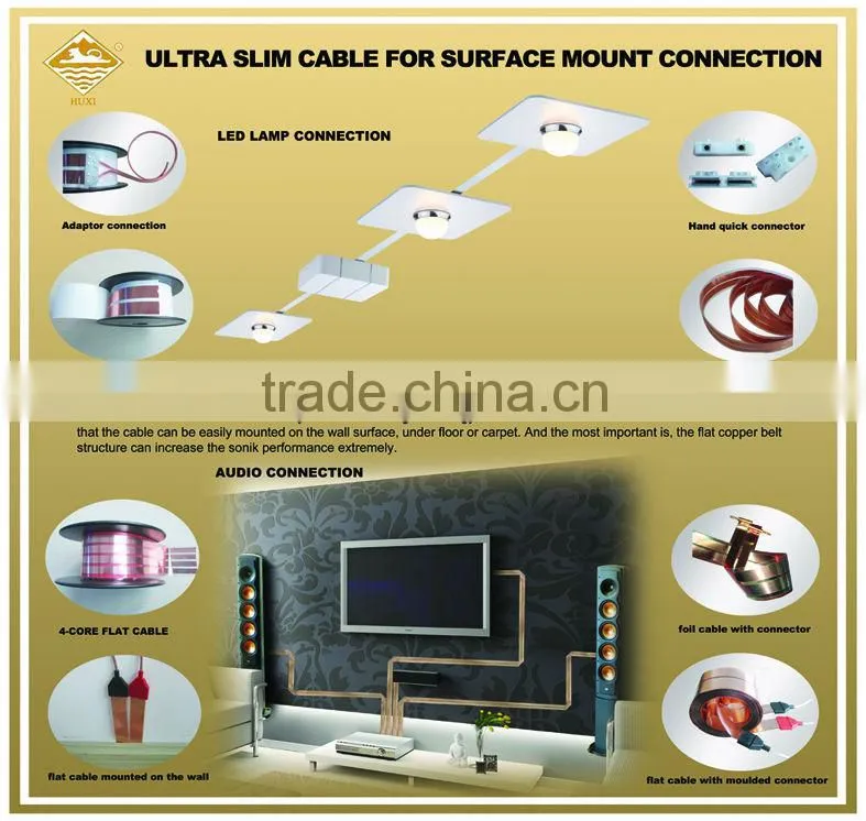 SUPER SLIM FLAT CABLE WITH ADHESIVE LAYER FOR LED CONNECTION