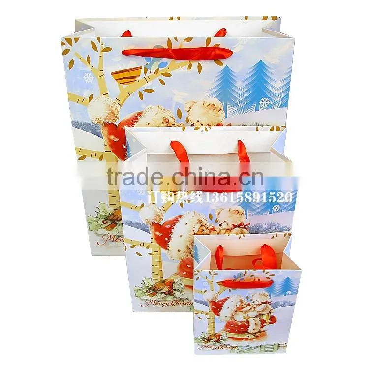 Direct factory machine made christmas gift paper bag