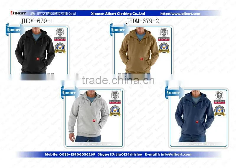 JHDM-679-1 men's heavyweight hooded zip sweatshirt