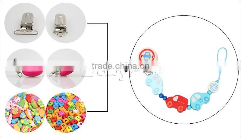 2015 New DIY Baby Products High Quality Cute Wooden Clip For Pacifier Holder