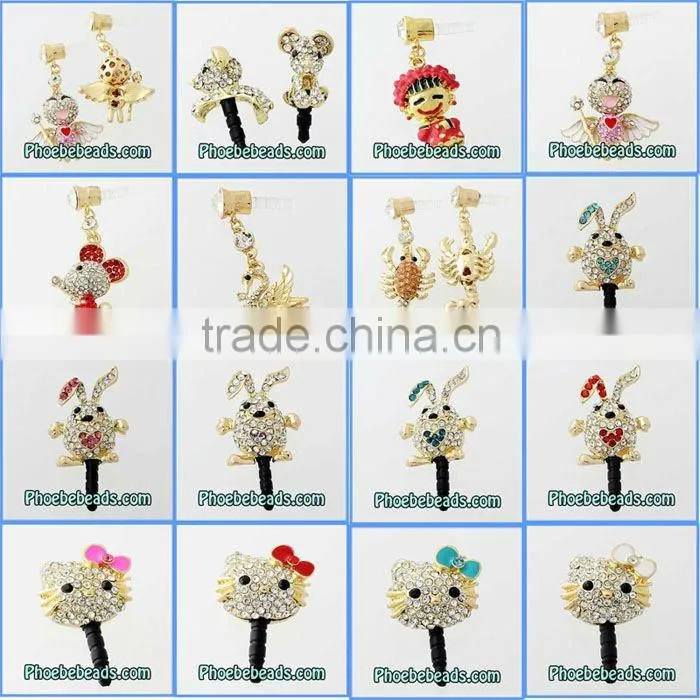 Wholesale 3.5mm Earphone Jack Dust Plug Cell Phone Headphone Dustproof Ear Cap Hello Kitty For Iphone Ipad MDP-M06D