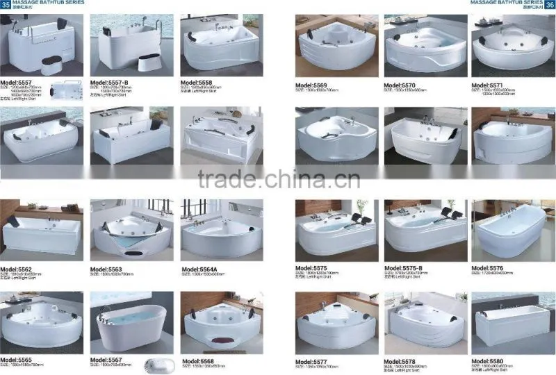 Wholesales Good Quality Square Free Standing Bathtub with Pillow Bathroom Bathtub