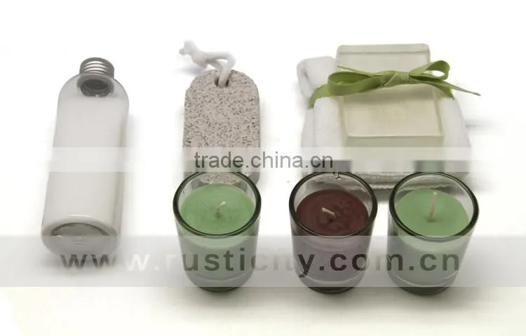 Care body spa gift set with glass candle for woman
