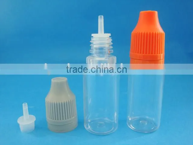 30ml PET e-liquid bottle with double insurance cap, plastic eye dropper bottle