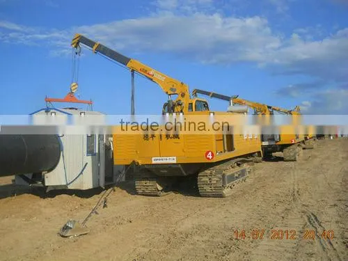 Roller cradle associated with sideboom crane