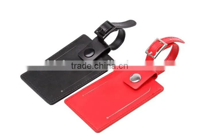 custom made debossed logo leather luggage tag/high quality pu leather luggage tag/leather luggage tag