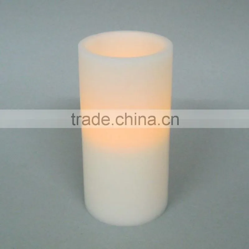 Imitation electrical amber flicker flameless luminary wax led candle with timer for home decor