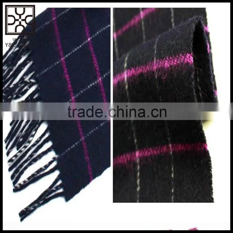 2015 Checked and Stripe Double Sided Wool Scarf