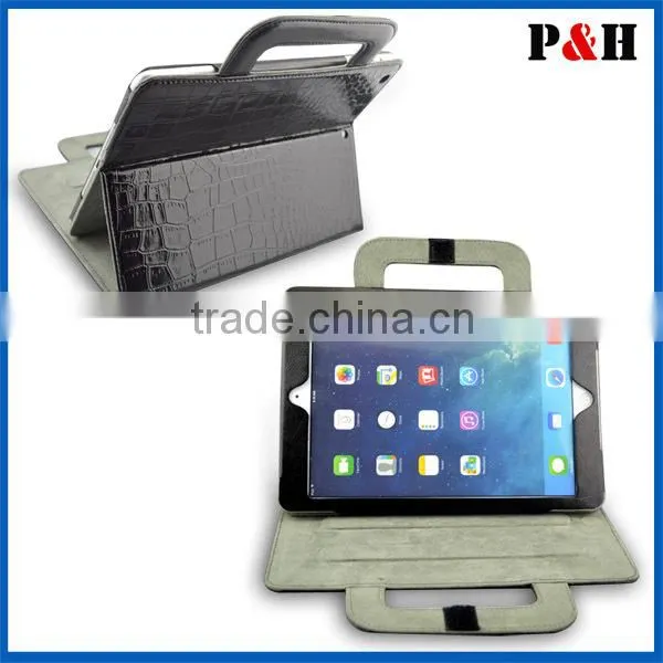 Portable Croco leather carry case cover for ipad air