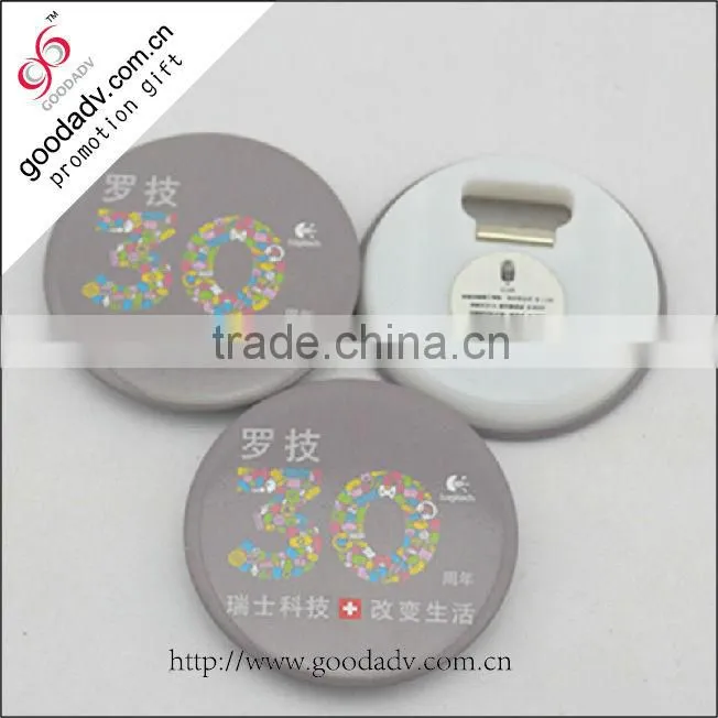 58mm round custom tinplate opener / cheap button badge bottle opener