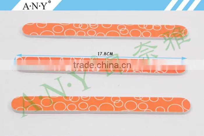 Nail Manicure Orange Emery Sand Paper Round Nail FIle 100/180