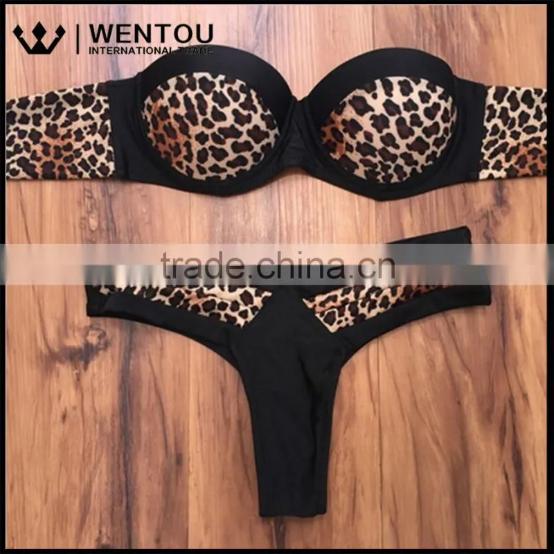 Summer Push Up Beach Print Leopard Bikini Swimwear 2016