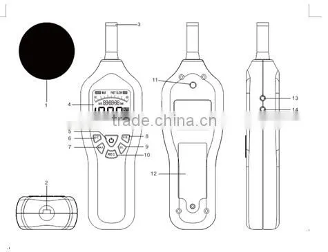USB data recording sound level meter test and control 30~130dB