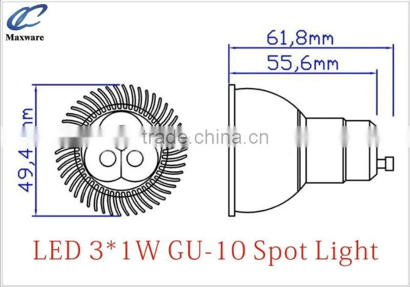AC85V-265V GU10 power led bulb