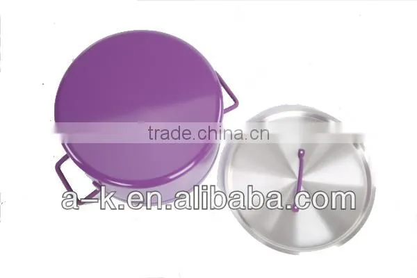 Purple aluminum cookware set for sale / cooking pot