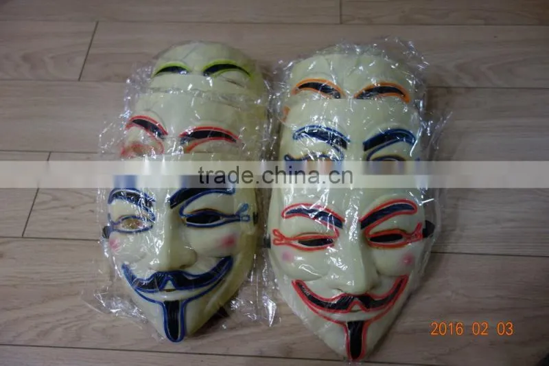 EL wire V For Vendetta Mask / V for Vendetta el wire mask / Vendetta el wire mask