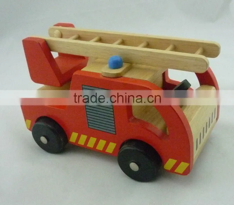 wooden elegant fire truck toy for children pretendplay