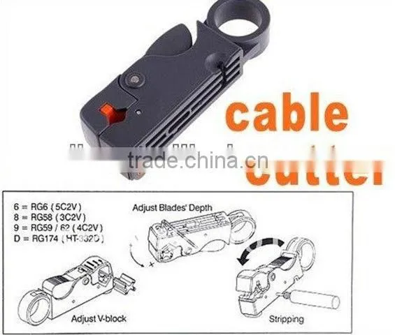 coaxial cable jacket stripper RG174 RG59 RG58 RG6 stripping cutter tool