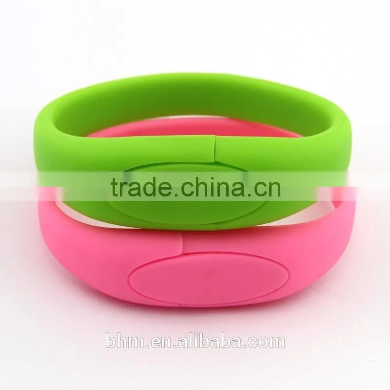 New design portable wristband usb flash memory drive silicone