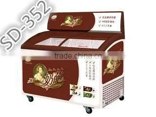 Doule Door Curved Glass Chest Freezer for Ice Cream