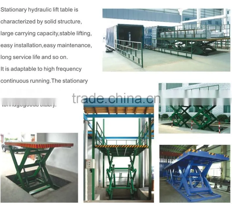 1-10 ton stationary hydraulic scissor lift table with large carrying capacity