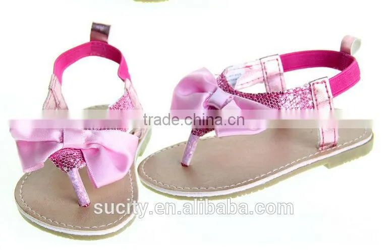 wholesale elegant sexy girls flat rose red sandals with bow