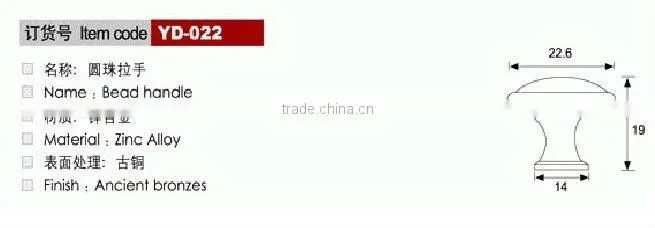 YD-022 GB zinc alloy classical furniture handle