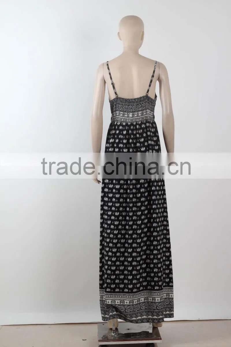 2016 Latest Summer Pakistani Dress Spaghetti Strap Maxi Dress For ladies