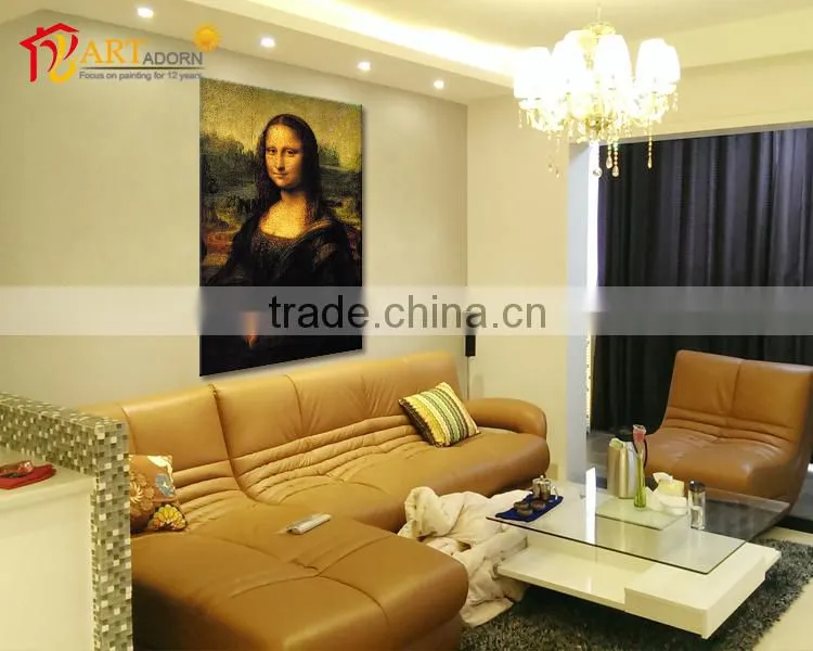 Frameless famous Mona Lisa canvas decorative painting