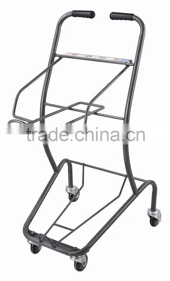 Powder coating/chrome-plate double layer shopping cart HSX-908