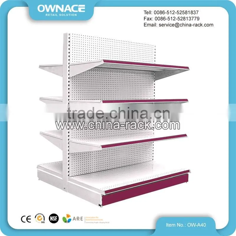 Retail Shop Metal Gondola Pharmacy Display Rack Shelving