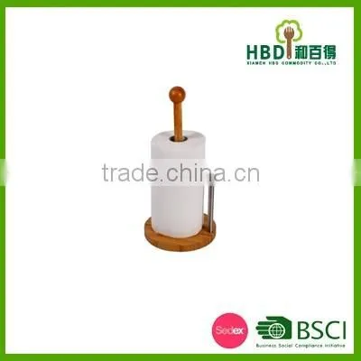 High quality Bamboo kitchen roll holder, bamboo paper towel holder, paper roll holder for sale