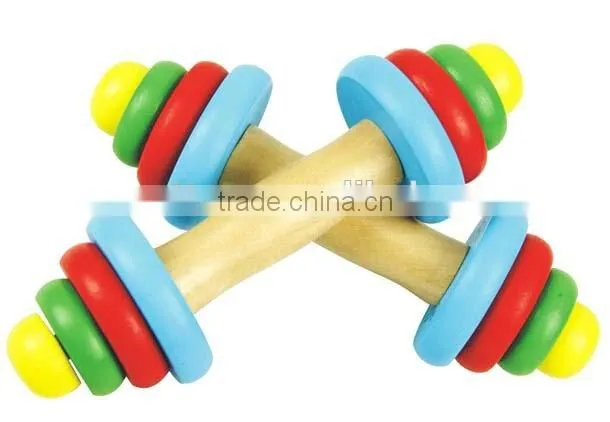 Colorful Wooden Dumbbell For Children and Women