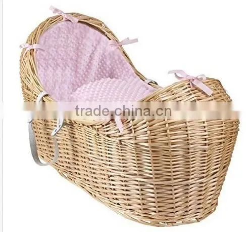 Pod wicker white Moses basket