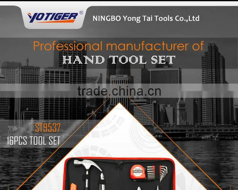 16pcs Mini Hand Tool Kit Bag with Hammer and Plier
