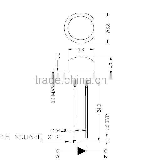4.8mm straw hat lamp LED