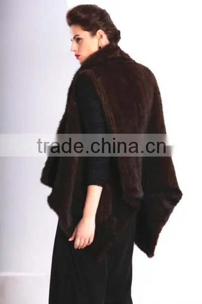 Fashion genuine knitted mink fur vest for women MV01